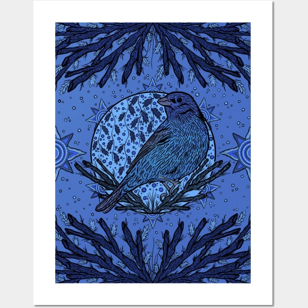 Indigo Bunting Wall Art by Brown Bear Healing